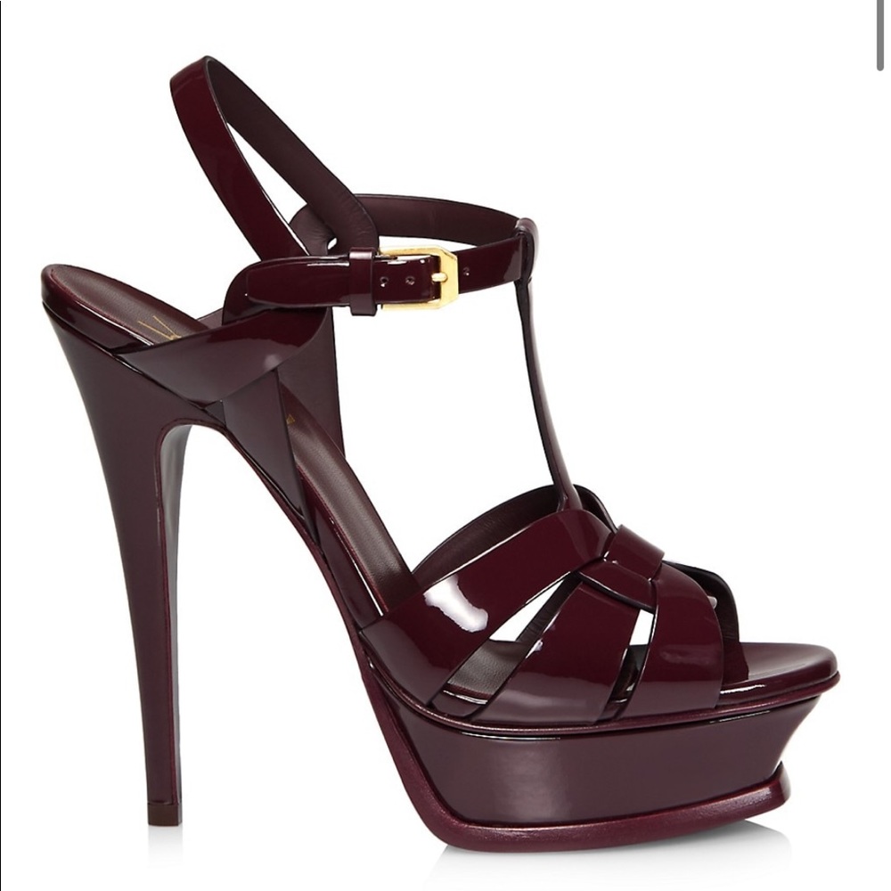SAINT LAURENT Tribute T-Strap Platform Sandal